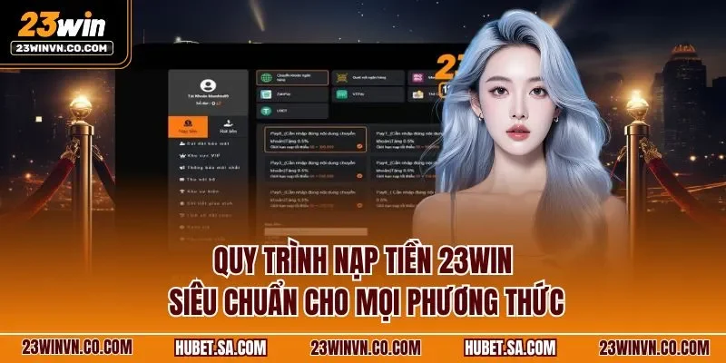 Quy trình nạp tiền 23WIN siêu chuẩn cho mọi phương thức